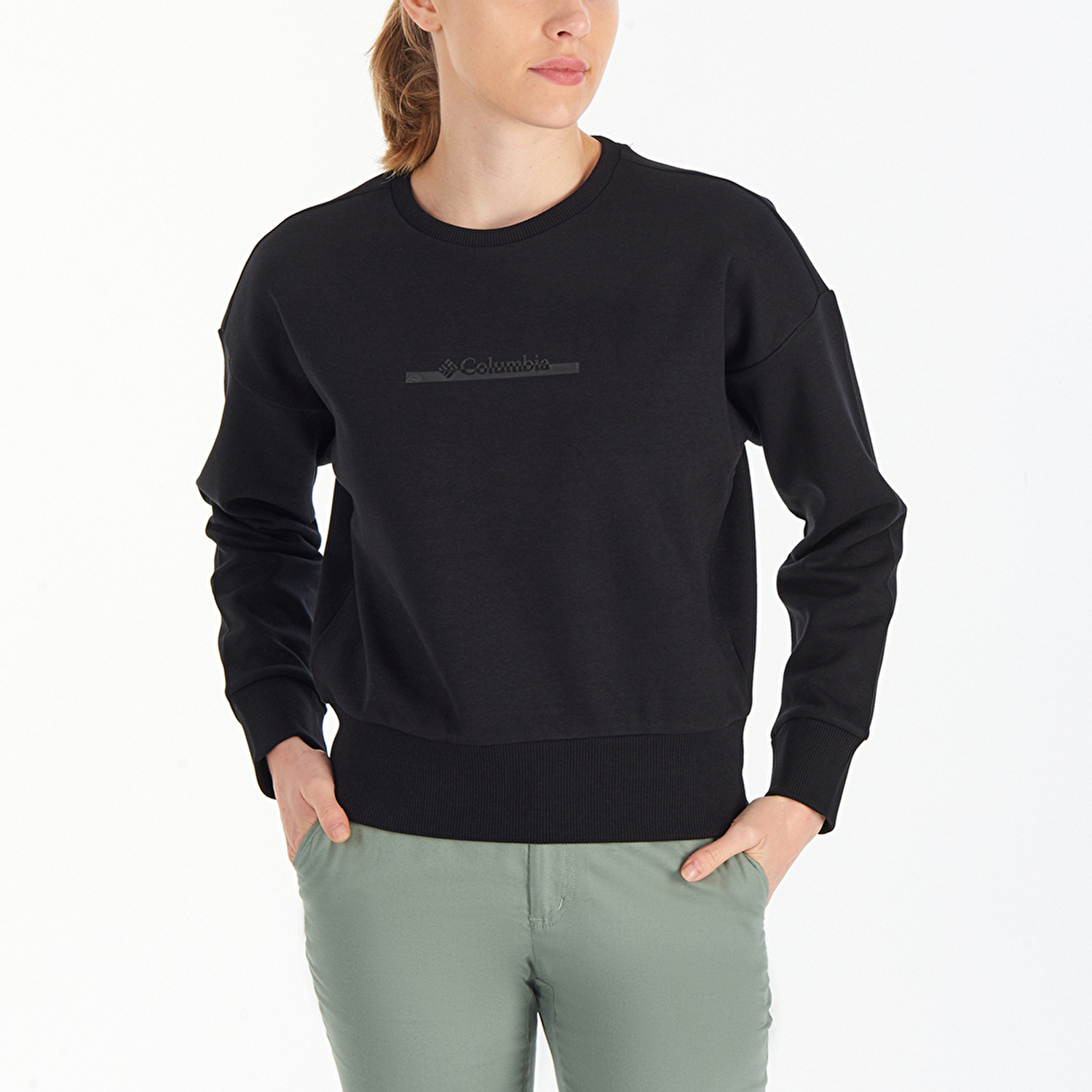 W Bar Split Crop Kadın Sweatshirt