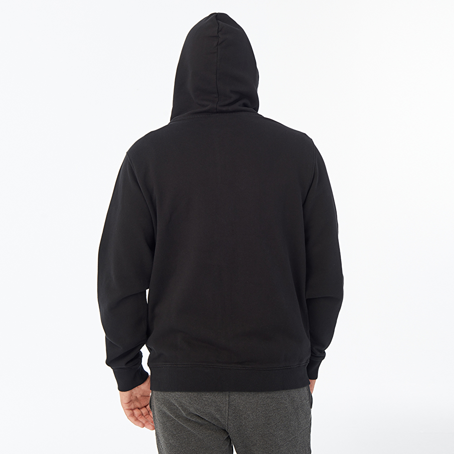 MHW Logo Erkek Kapüşonlu Fermuarlı Sweatshirt