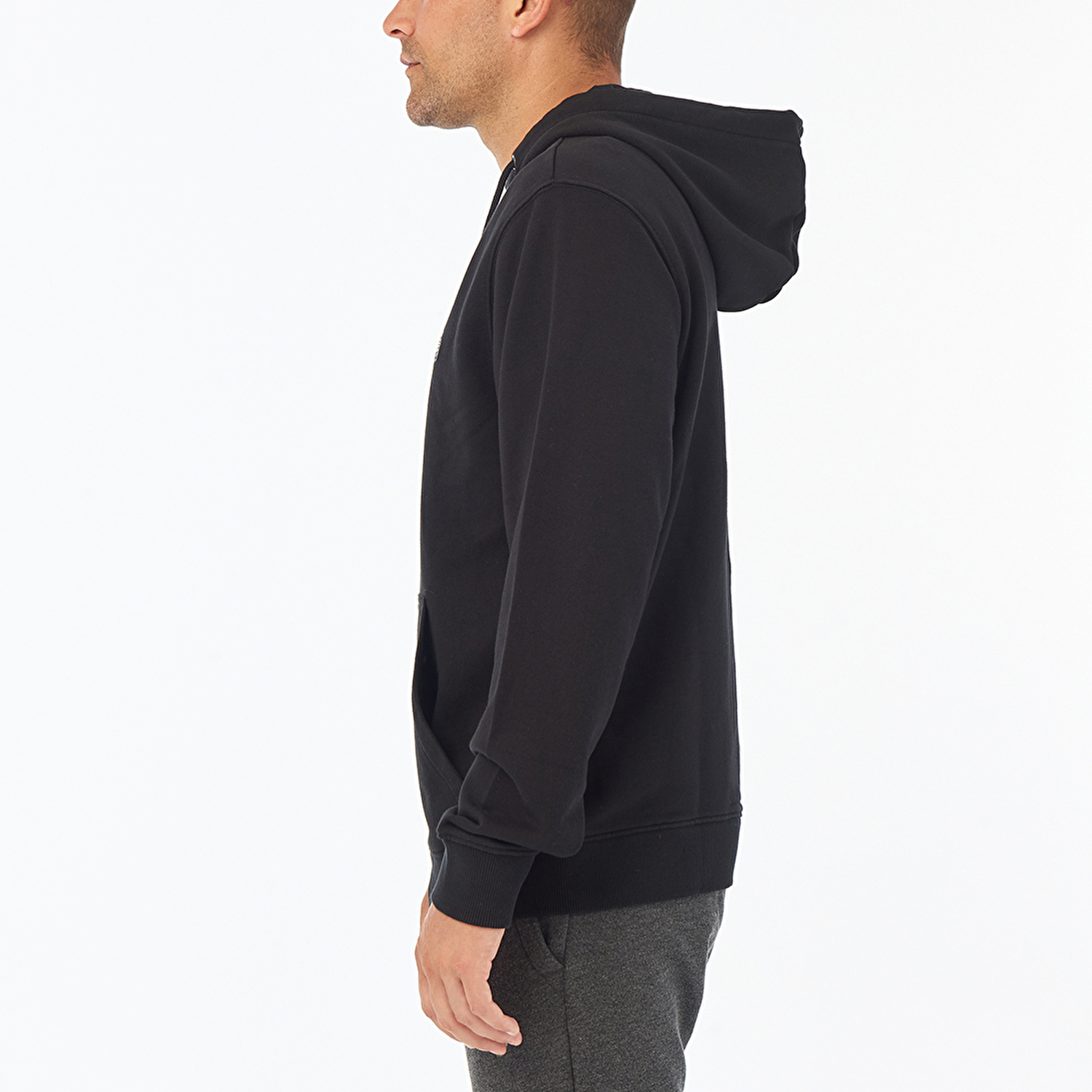 MHW Logo Erkek Kapüşonlu Fermuarlı Sweatshirt