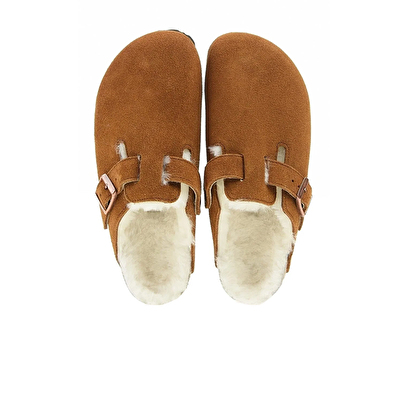 Birkenstock Boston Fell VL Laf Unisex Kahverengi Terlik