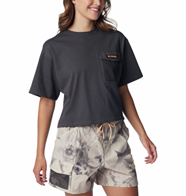 Painted Peak Knit Cropped Top Kadın Kısa Kollu T-Shirt