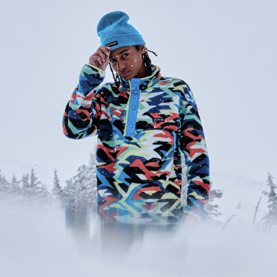 Columbia Mavi Helvetia II Printed Half Snap Erkek Polar Üst