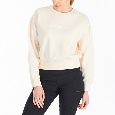 W Bar Split Crop Kadın Sweatshirt