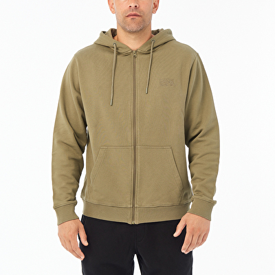 MHW Logo Erkek Kapüşonlu Fermuarlı Sweatshirt