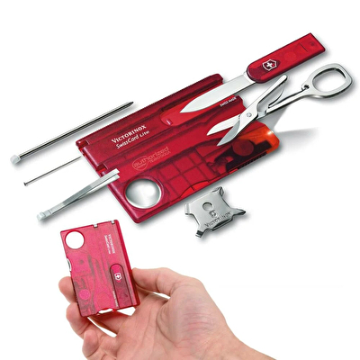Victorinox Swisscard Lite Şeffaf Kırmızı Çakı