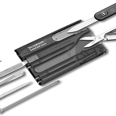 Victorinox Swisscard Lite Şeffaf Siyah Çakı