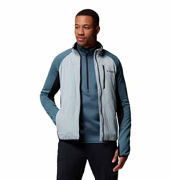 Columbia Erkek Mavi Arctic Crest Hybrid Tam Fermuarlı Softshell