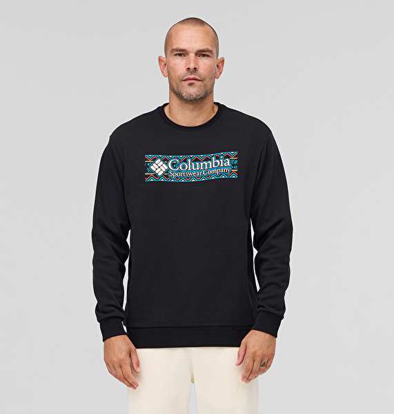 Columbia Erkek Siyah CSC Branded Blanket Crew Sweatshirt