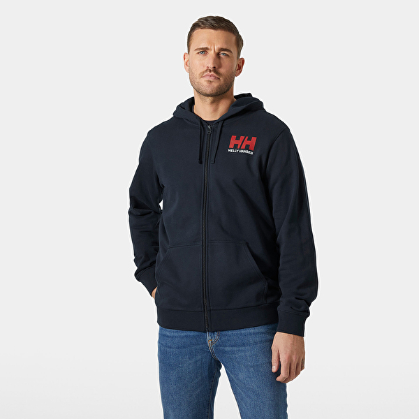 Helly Hansen Erkek Lacivert Helly Hansen HH Logo Tam Fermuarlı