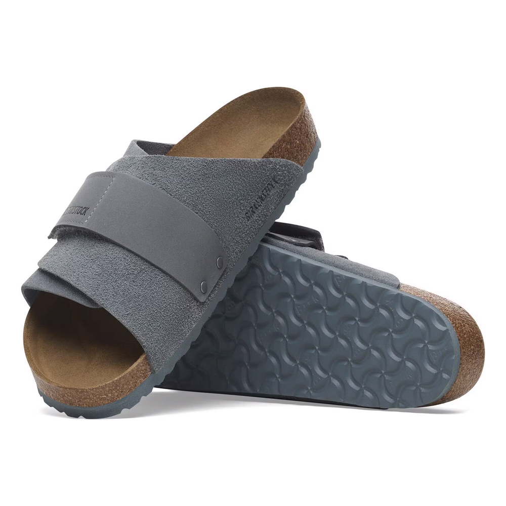 Birkenstock Erkek Gri Birkenstock Kyoto VL Süet Deri Terlik