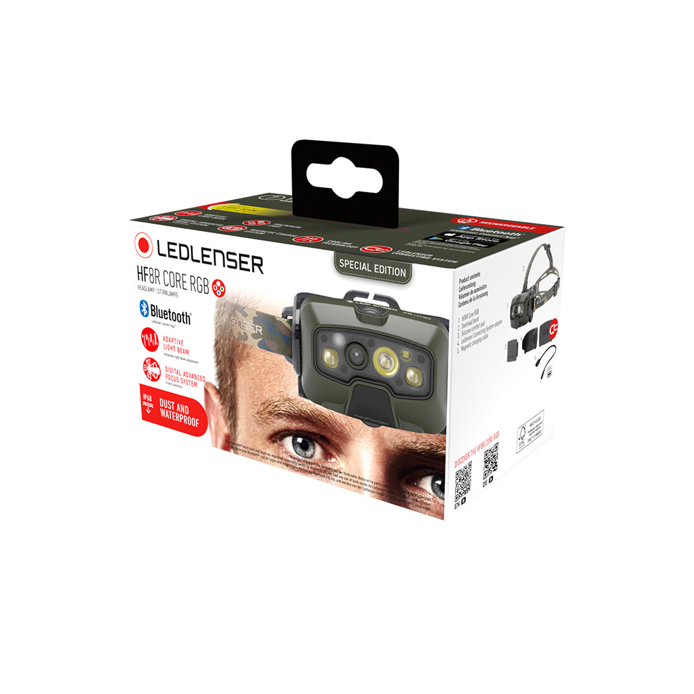 Ledlenser Unisex Haki Ledlenser HF8R Core RGB Şarj Edilebilir Kafa