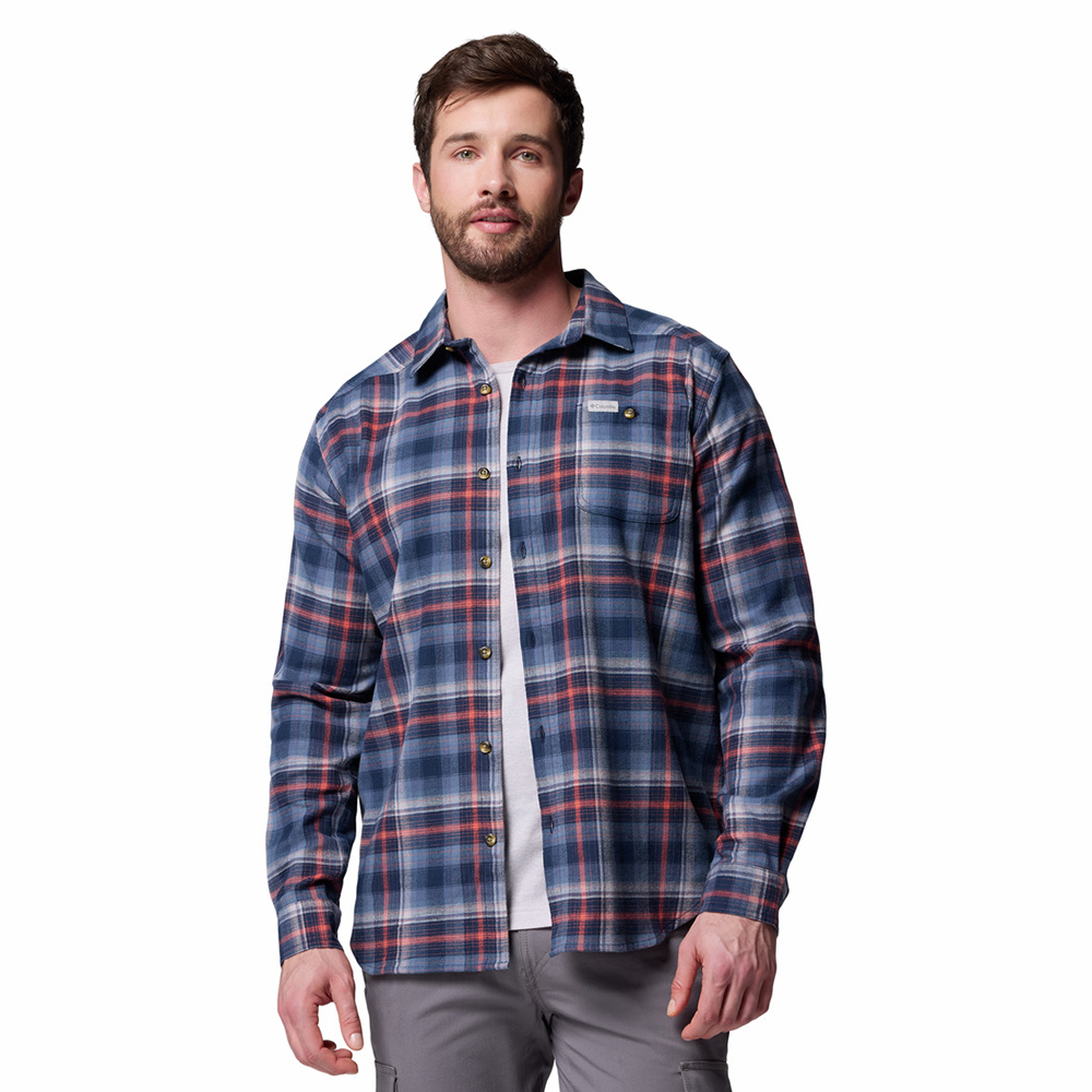 Columbia Koyu Lacivert Cornell Woods Flannel Erkek Uzun Kollu