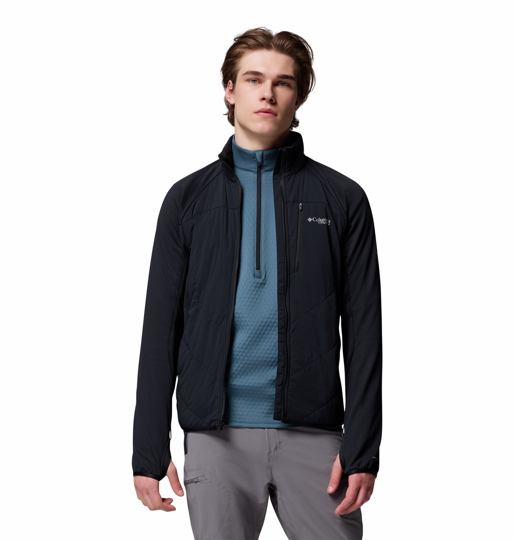 Columbia Erkek Mavi Arctic Crest Hybrid Tam Fermuarlı Softshell
