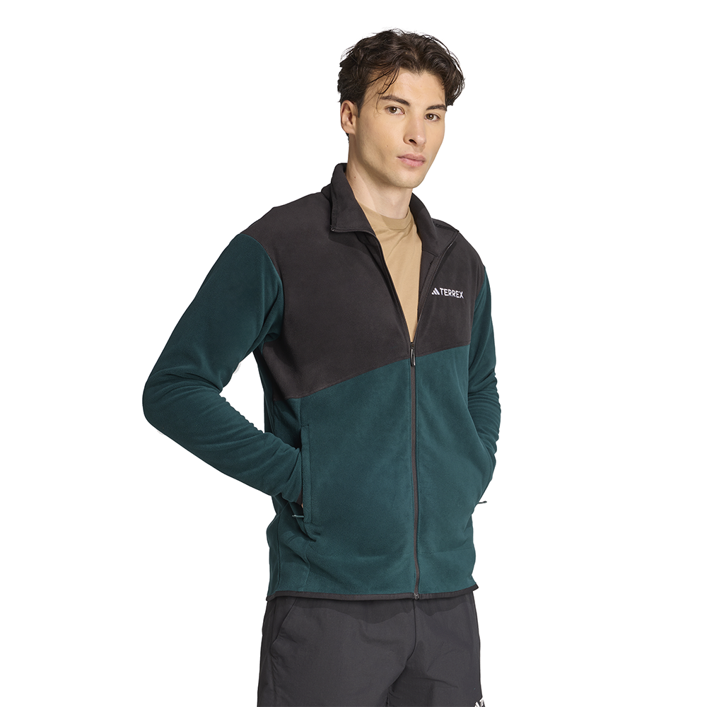 Adidas Erkek Yeşil Adidas Terrex Multi Tam Fermuarlı Polar Üst