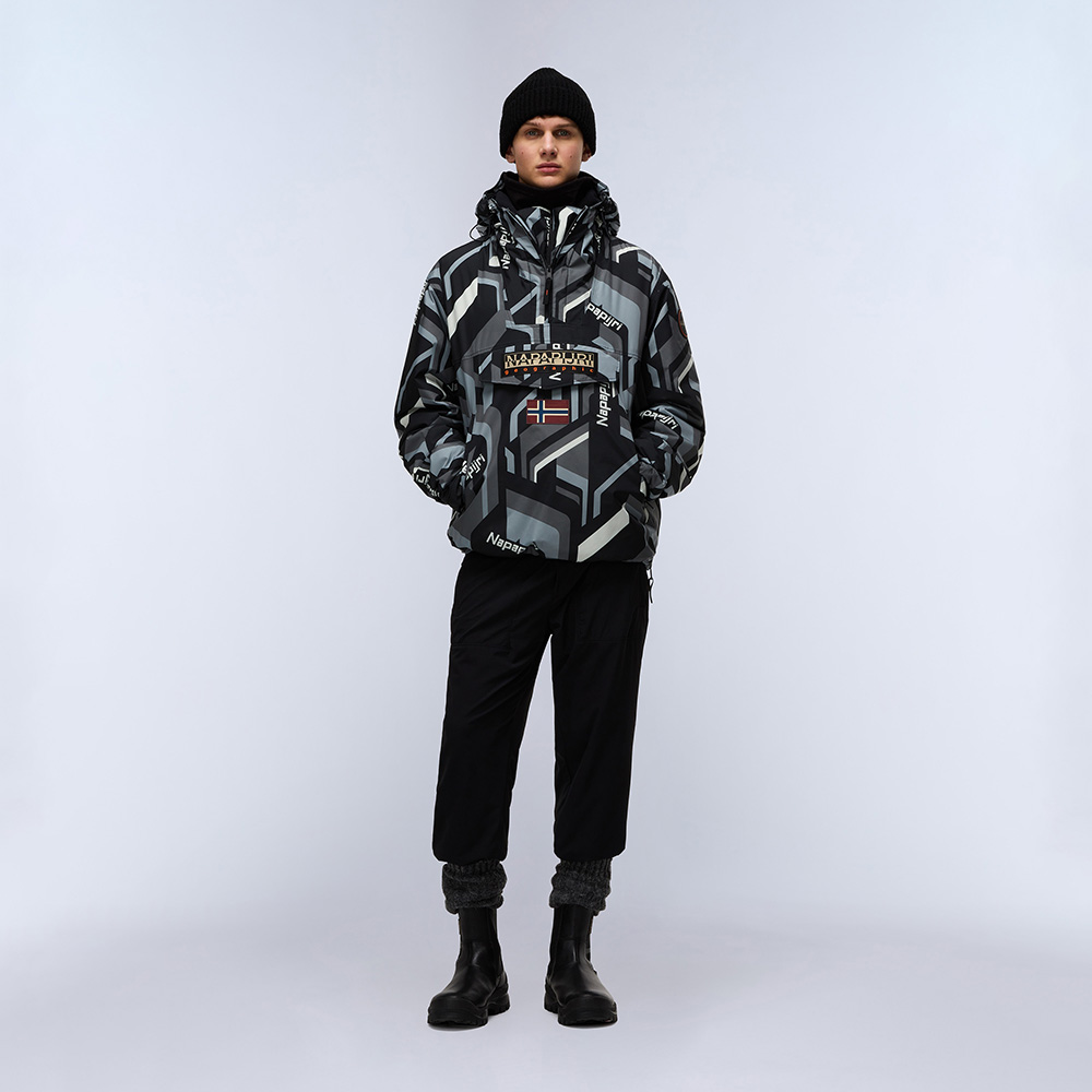 Napapijri Gri Napapijri Rf Next Aop Erkek Mont NP0A88T8FZN1FZNNAS