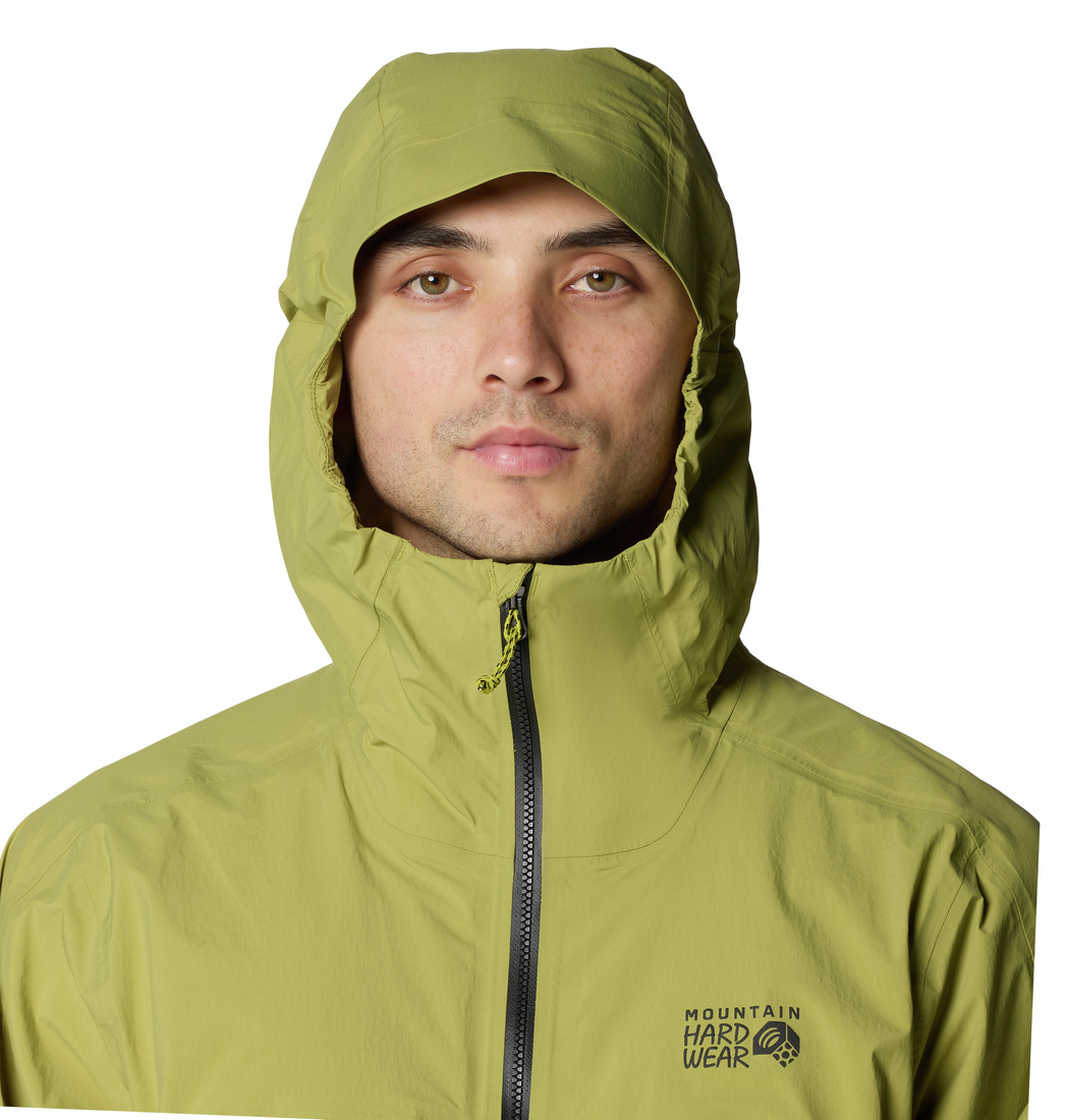 Mountain Hardwear Erkek Yeşil Cloud Cipher Kapüşonlu Yağmurluk