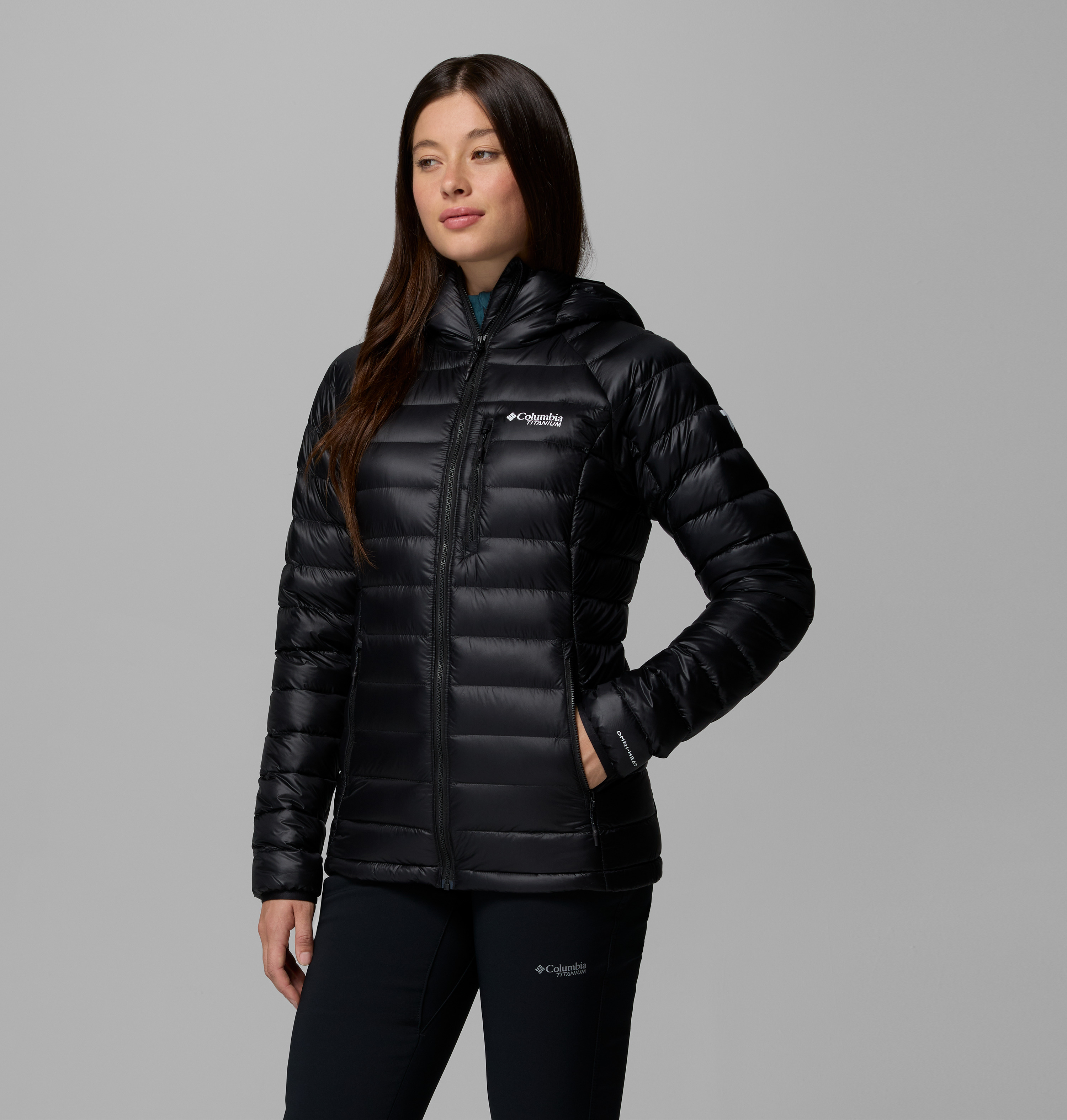 Columbia Kadın Siyah Arctic Crest Down Kapüşonlu Kaz Tüyü Mont